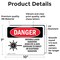 Signmission Radiation & Laser Sign, 7 in H x 10 in W, Vinyl Decal, Rectangle OS-2PACK-DS-D-710-L-1377 - alternate 2